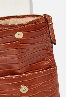 L. Flap Over Belt Bag - Cognac Croc