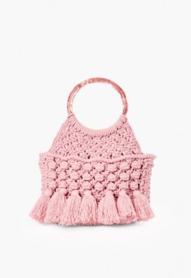 L. The Beach People Macrame Clutch - Lilac