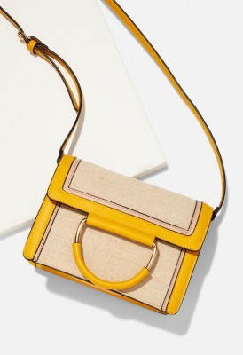 L. Circle Handle Crossbody Bag - Yellow