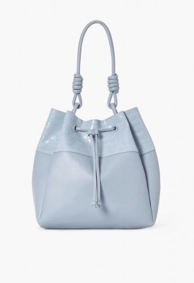 L. Knotted Up Bucket Shoulder Bag - Light Blue