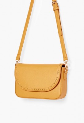 L. Circle Cut Crossbody Bag - Yellow