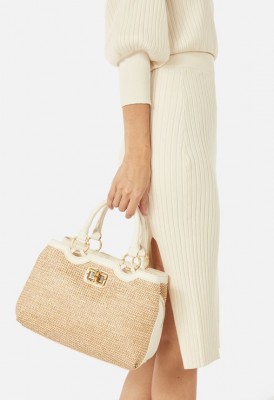 L. Weave Me Be Satchel - Natural Multi