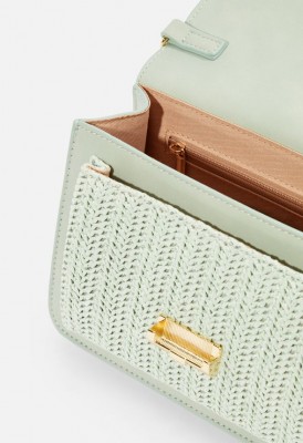 L. Mixed Material Crossbody Bag - Mint