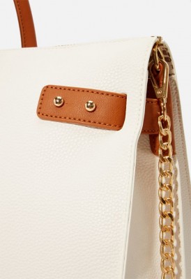 L. Easy Going Weekender Tote - White/Cognac