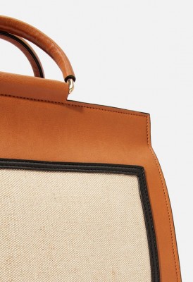 L. Framed Modern Satchel - Cognac Multi