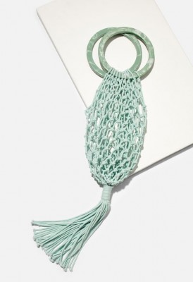 L. Macrame Day Mini Tote - Mint