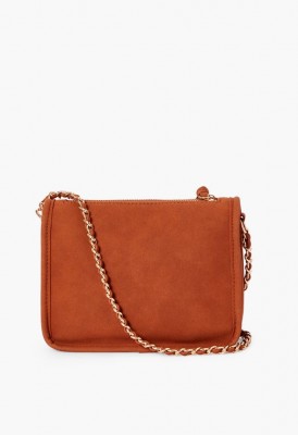 L. Sticked Up Compartment Crossbody Bag - Whiskey