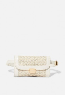 L. Rattan Belt Bag - White