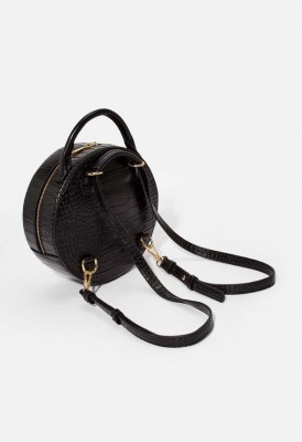 L. Circle Backpack - Black Croc