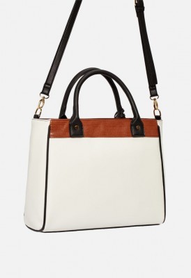 L. Ready for Anything Satchel - Black/Cognac/Bone