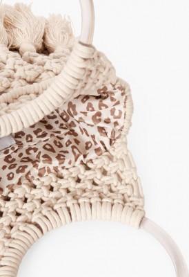 L. The Beach People Macrame Clutch - Ivory