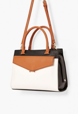 L. Colorblock Satchel - Black-Multi