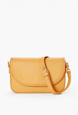 L. Circle Cut Crossbody Bag - Yellow