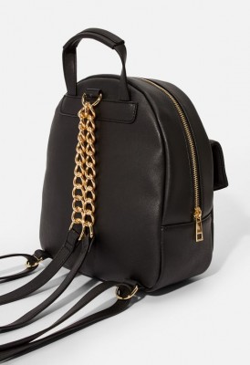 L. Lion Quilted Backpack - Black