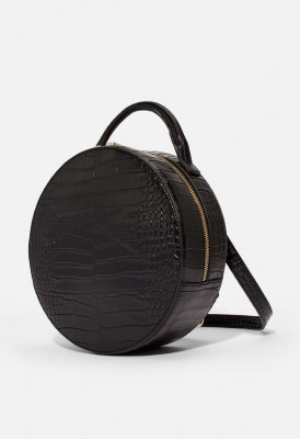 L. Circle Backpack - Black Croc