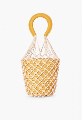 L. Sandy Bae Crochet Bucket Bag - Yellow