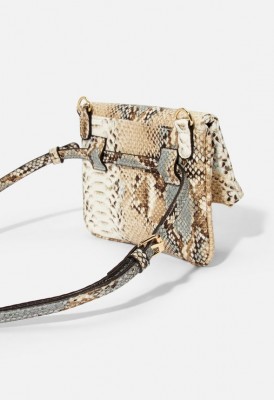 L. Flap Over Belt Bag - Blue Snake