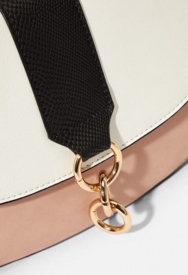 L. Saddle Shoulder Bag - Blush-White-Black