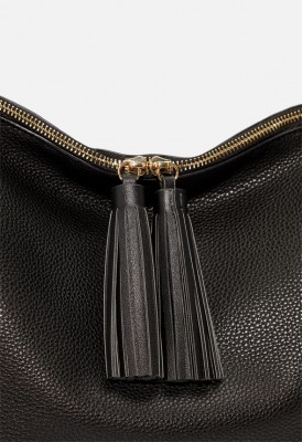 L. Double Tassle Shoulder Bag - Black